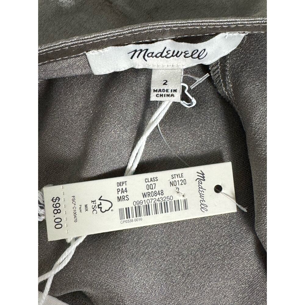 NWT Madewell The Layton Midi Slip Dress in Metallic Recycled‎ Satin Size 2 - Picture 11 of 16